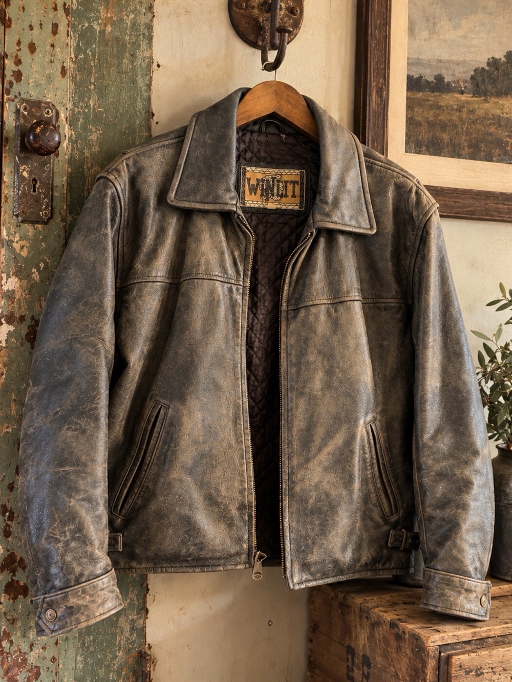 Born to Be Worn – Vintage WINLIT Heavy Leather Jacket!